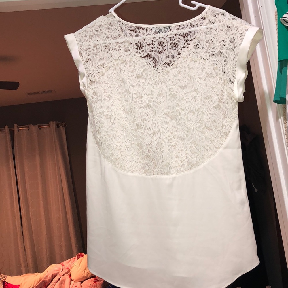 Silky Lace V-neck Blouse